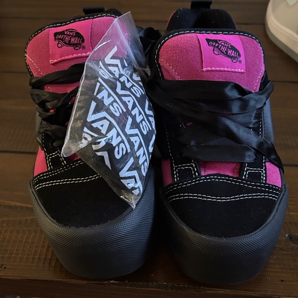 Vans Kids Pink and Black Sneakers